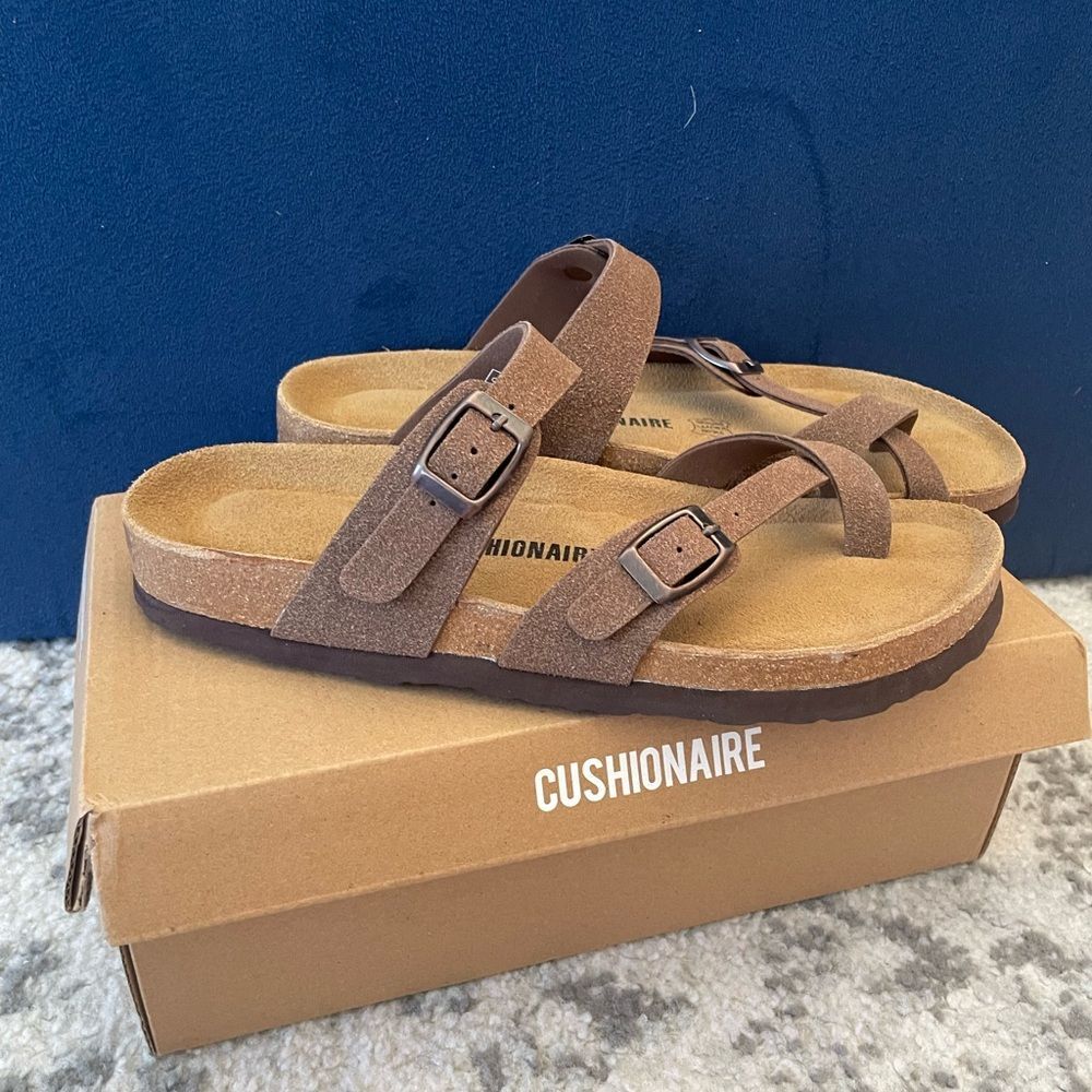 Cushionaire Slip On Luna Cork Footbed Sandal Suedes size 9.5 NEW - Picture 2 of 7